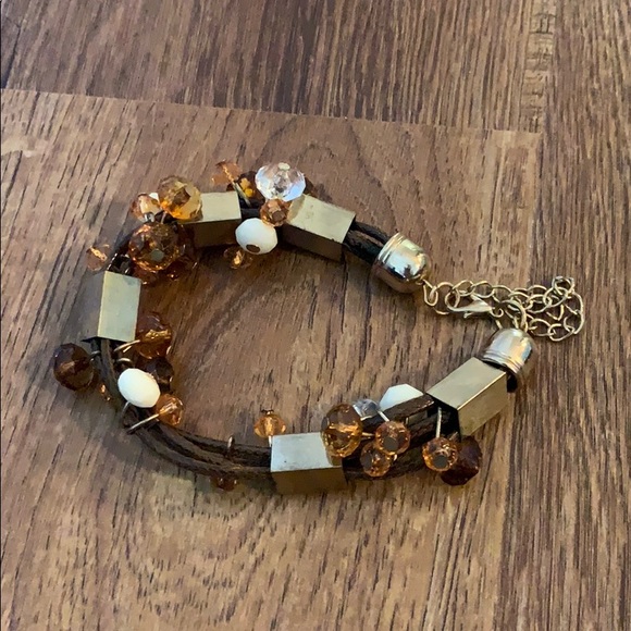 Gold and brown bracelet - Picture 2 of 3